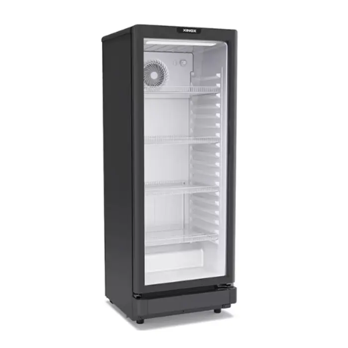 ثلاجة عرض مشروبات جنرال سوبريم - 8 قدم - زجاجي أسود GS230XB
